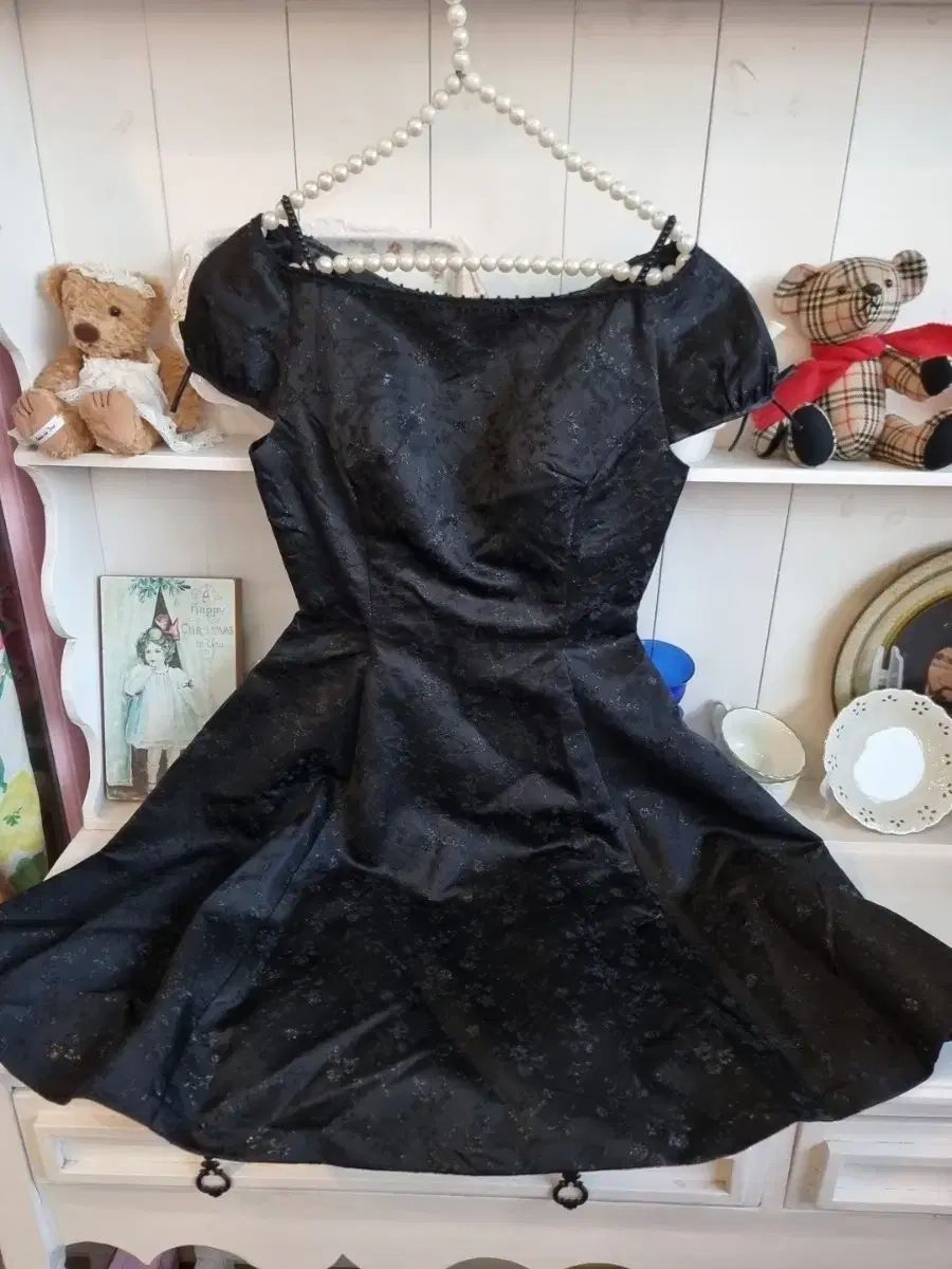 ブラック ジャガード リー リボン ONE PIECE