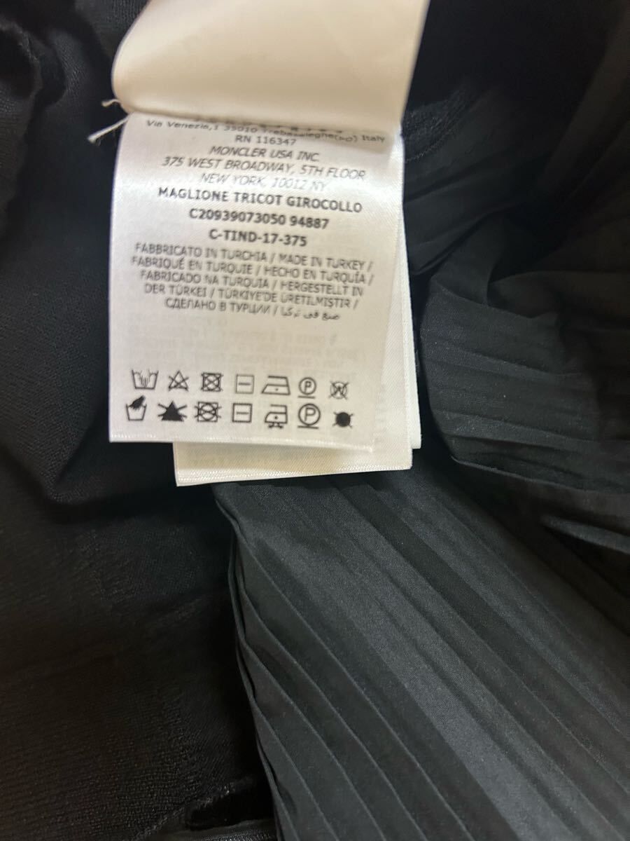 MONCLER モンクレールニット切り替えプリーツトレーナー黒S