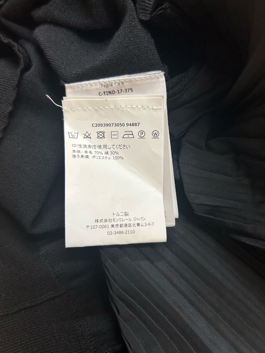 MONCLER モンクレールニット切り替えプリーツトレーナー黒S