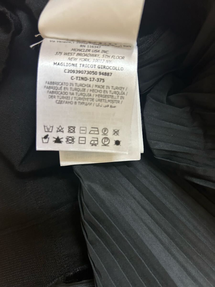 MONCLER モンクレールニット切り替えプリーツトレーナー黒S