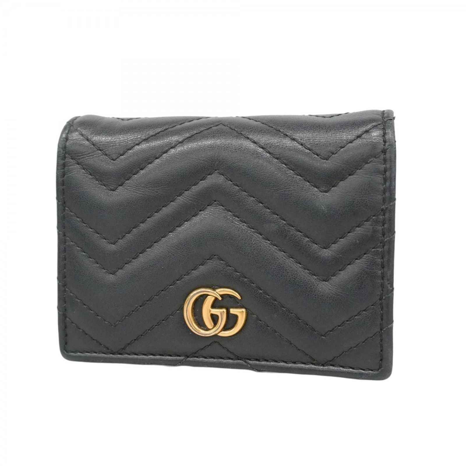 グッチ Gucci グッチ 財布 GGマーモント 466492 レザー ブラック レディース