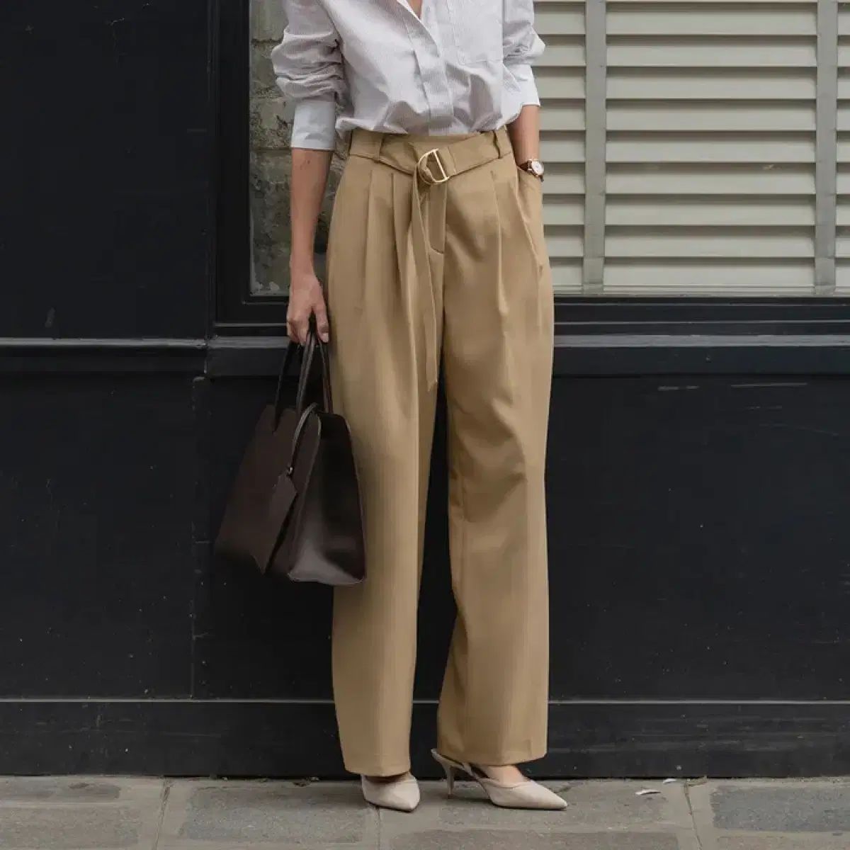 UMER FW バネッサ ワイド スラックス 1 キャメルベージュ