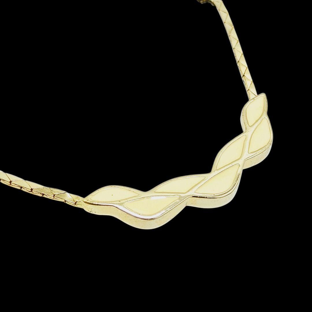 ChristianDior ネックレス リーフ エナメル 真鍮 ゴールド