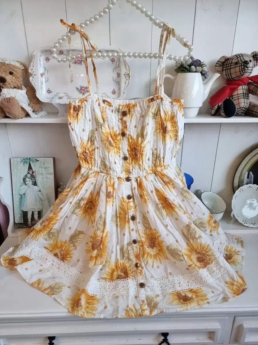 リズリサ LIZ LISA ひまわり シャーリング ミニ ワンピース