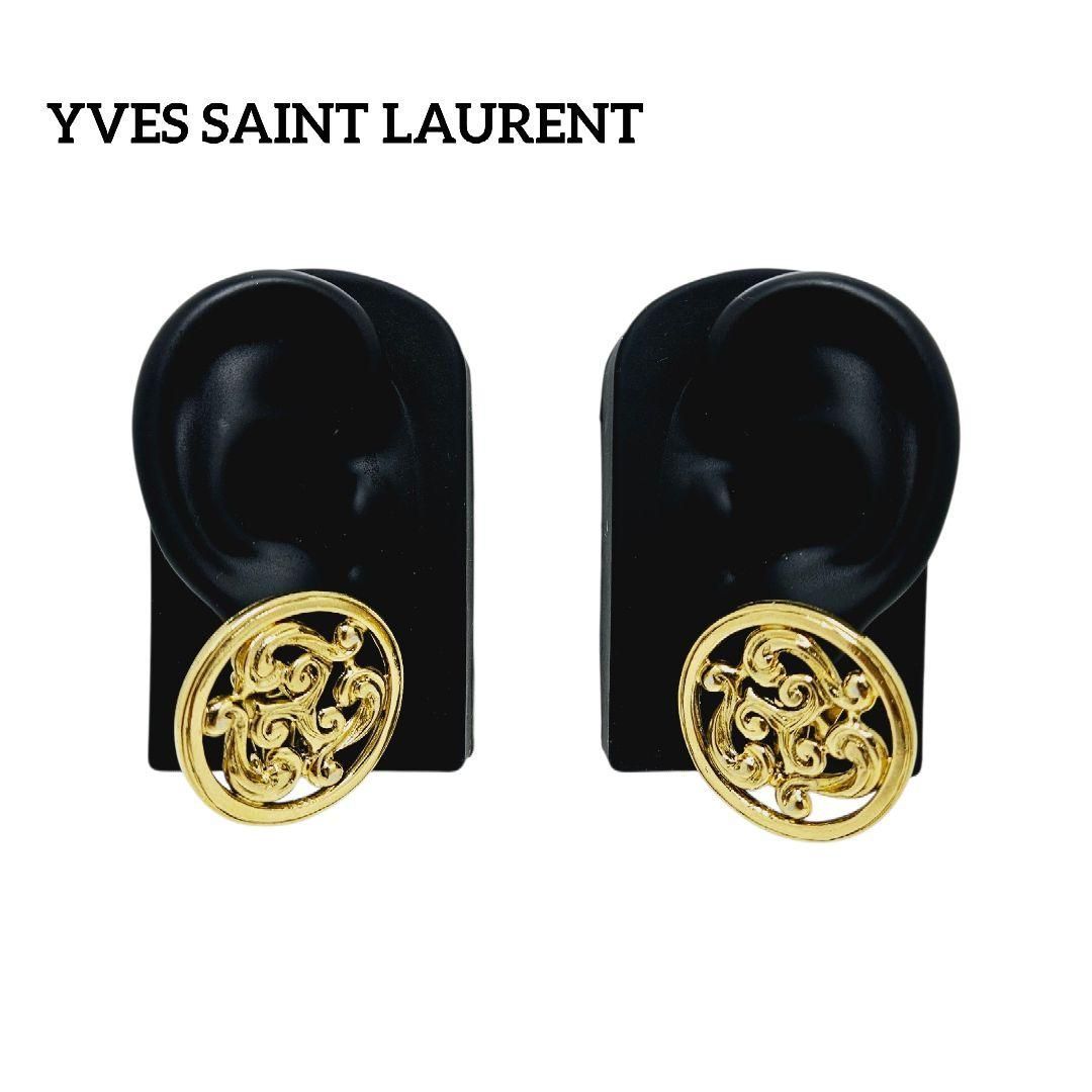 イヴ サンローラン イヤリング 大ぶり サークル ゴールド