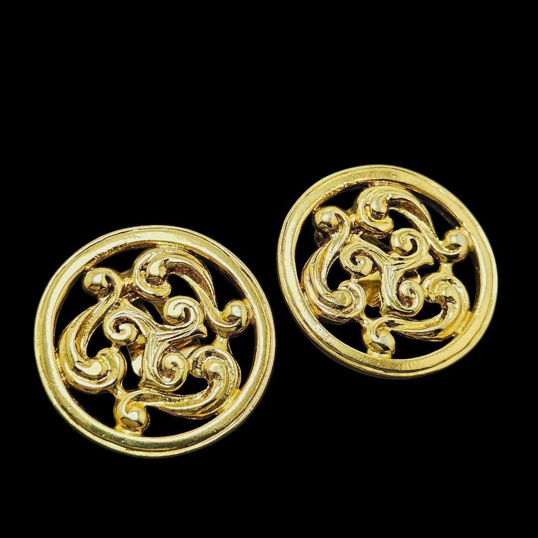 イヴ サンローラン イヤリング 大ぶり サークル ゴールド