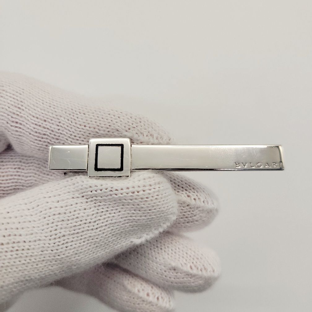 BVLGARI / ブルガリ ネクタイピン タイバー シルバー スクエア ロゴ