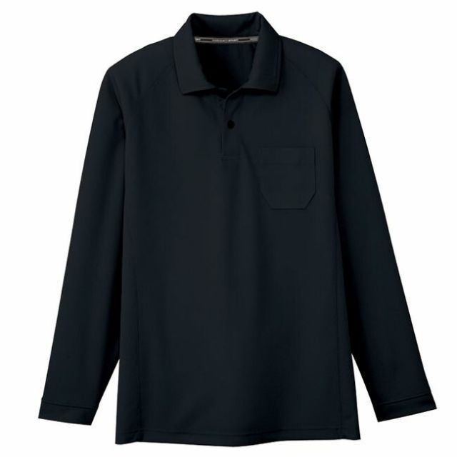 園芸用品 種類44：13:ブラック/L AS-1658 吸汗速乾 長袖ポロシャツ