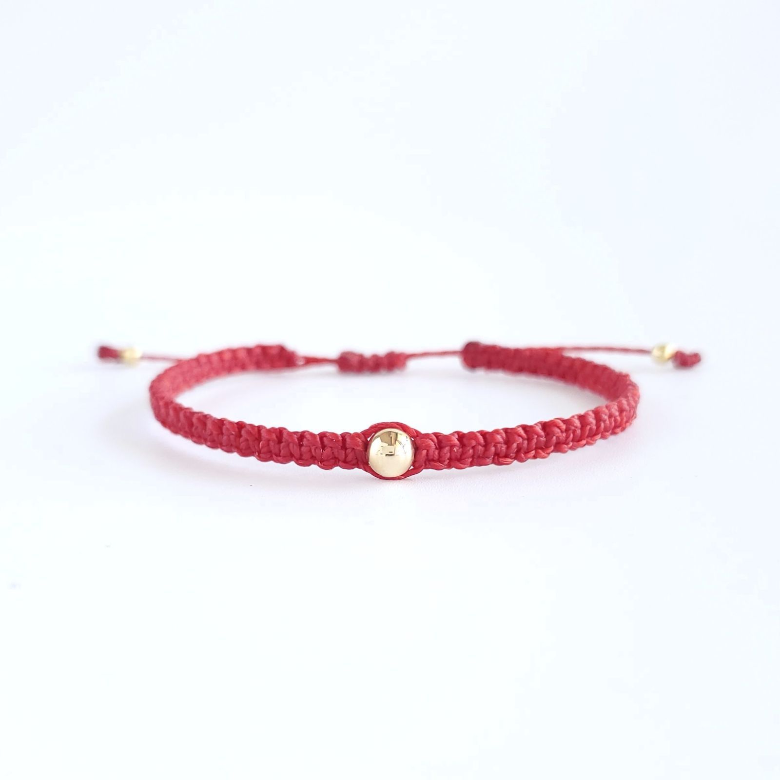 ブレスレット 18金 メンズ レディース ペア つけっぱなし シンプル 金属アレルギー 錆びない ヒモ 切れにくい ゴールド k 18 プレゼント 赤