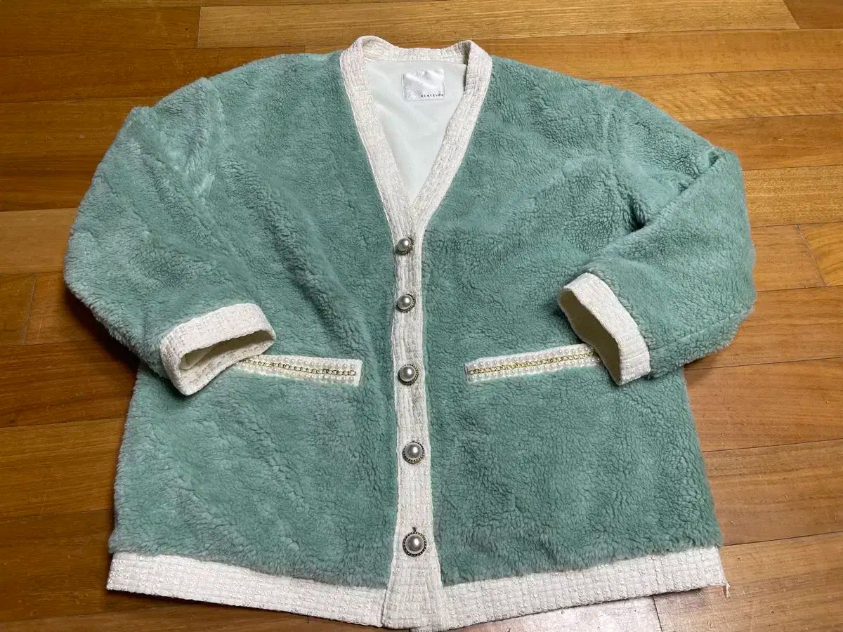 RENEEVON ミント ファー カーディガンジャケット