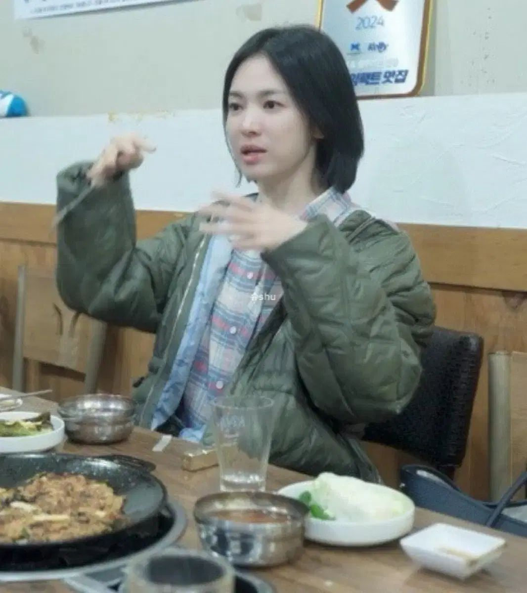 ソン ヘギョ GANNI キルティング ダウン ロング コート カーキ