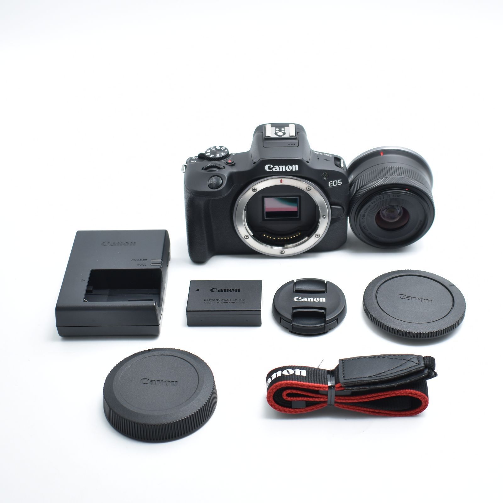 B 10103 Canon ミラーレス一眼カメラ EOS R100 標準ズームレンズキット RF-S18-45 ブラック APS-C 約356g EOSR100-1845ISSTMLK