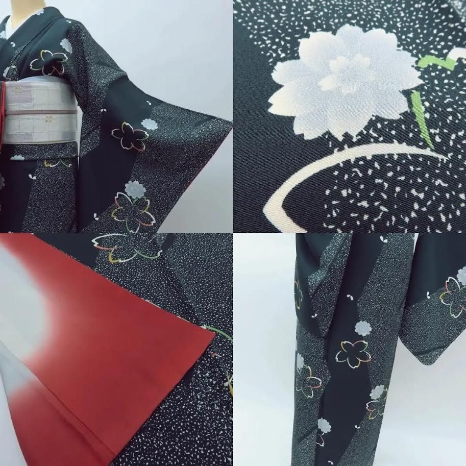 百華❀ Y3874◇美品未着用 正絹 高級手縫い仕立て トールサイズ 小紋