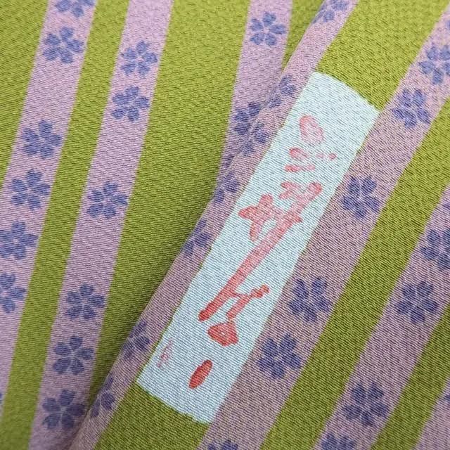 百華 Y 3873 未着用 正絹 辻村寿三郎落款 仕付け糸付 手縫い 小紋 着物