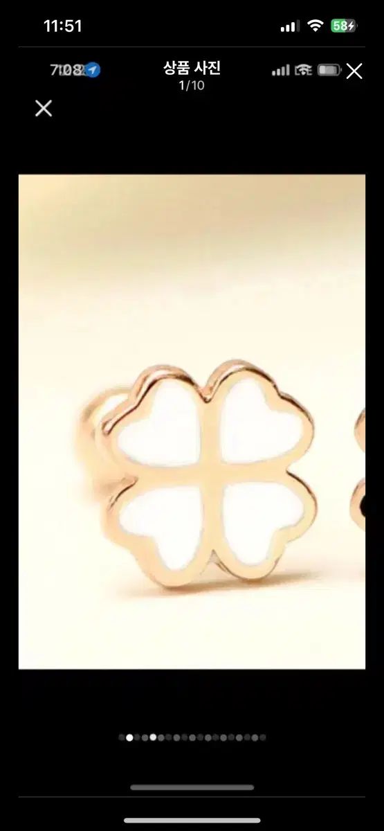 14k 四葉のクローバー ピアス ラージサイズ