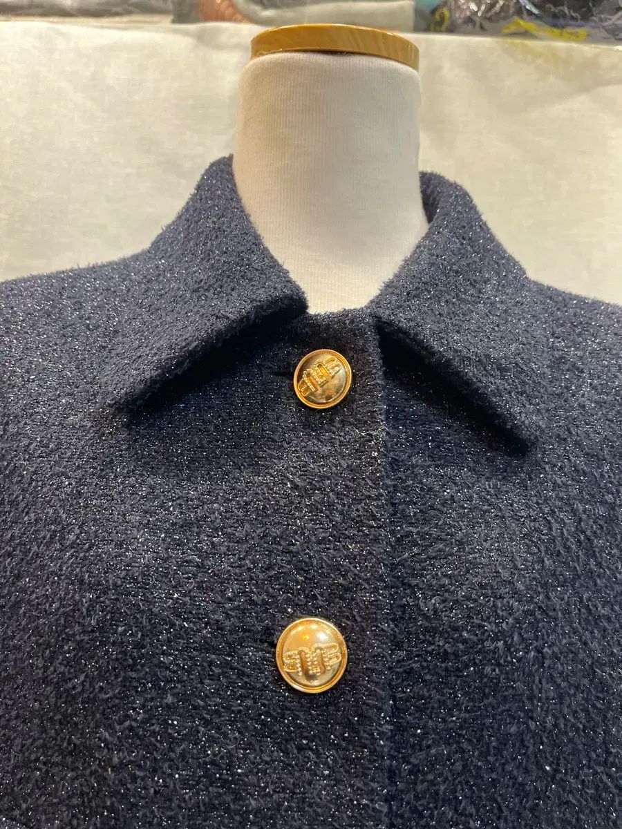 2025 MINE ネイビー ツイード ジャケット 88-98-165