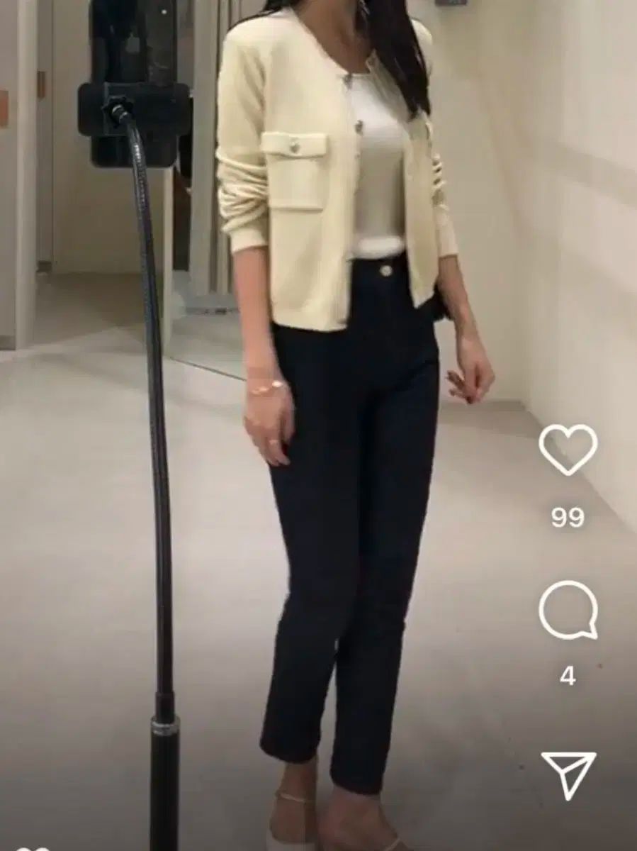 シエSIEクラシックポケットカーディガンテンダーレモン1サイズ