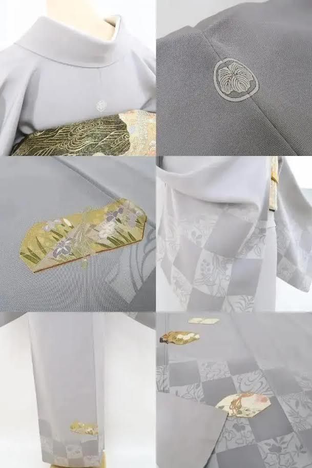  N-949 ２点セット 金駒刺繍 着物 訪問着 服部織物謹製 袋帯 訪問着 付け下げ 着物