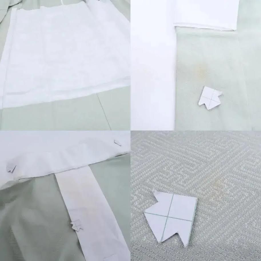  百華 Y 1618 未着用 2点セット 正絹 仕付け糸付 お召 訪問着 長襦袢 着物 紬 着物