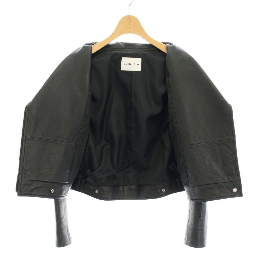 美品 BLENHEIM ブレンヘイム ラムレザー ライダース ジャケット ラムレザーライダースジャケット×ワンサイドアシンメトリースカート