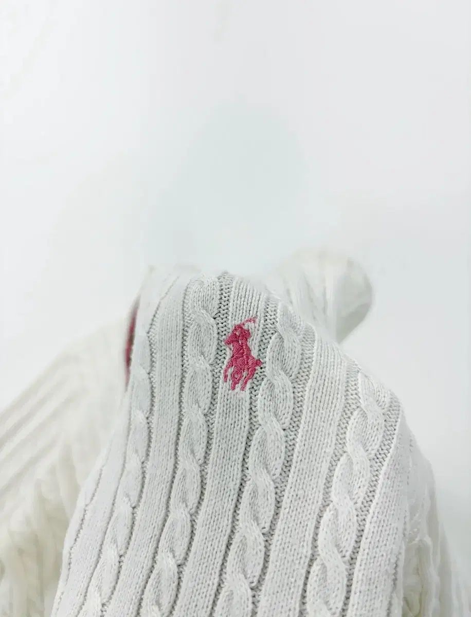 ポロラルフローレン クリーム アイボリー レディース ケーブルニット カーディガン