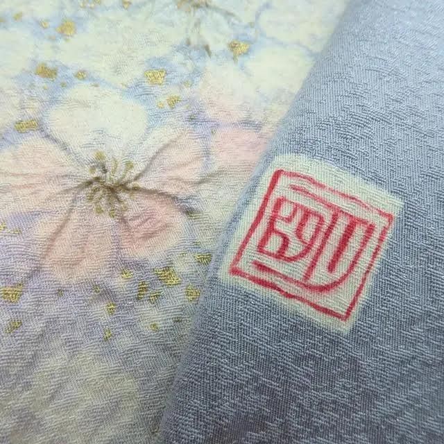 百華 Y 3864 未着用 正絹 作家物落款 銀通し 訪問着 長襦袢 袋帯 ３点セット 着物