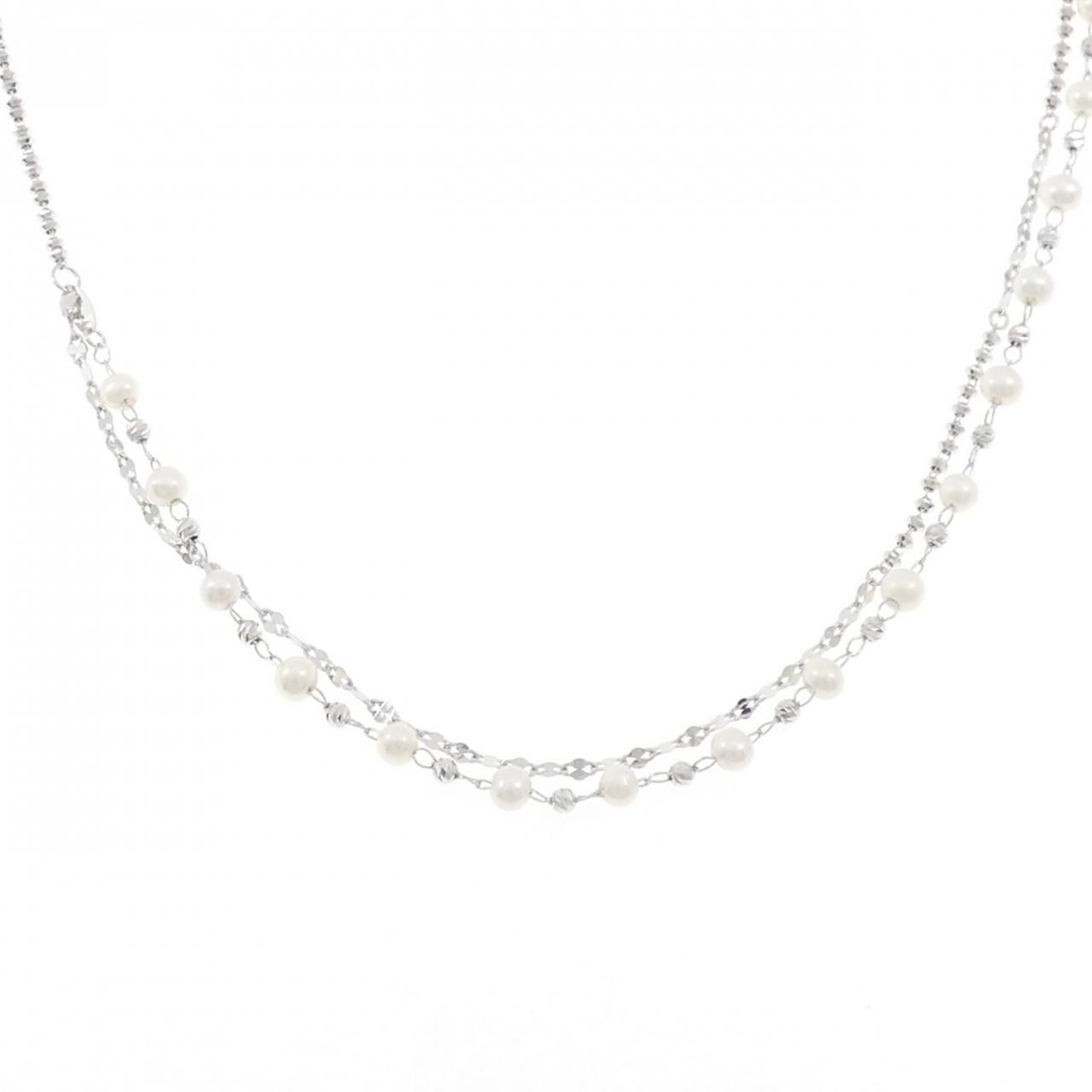 K18WG 淡水パール ネックレス