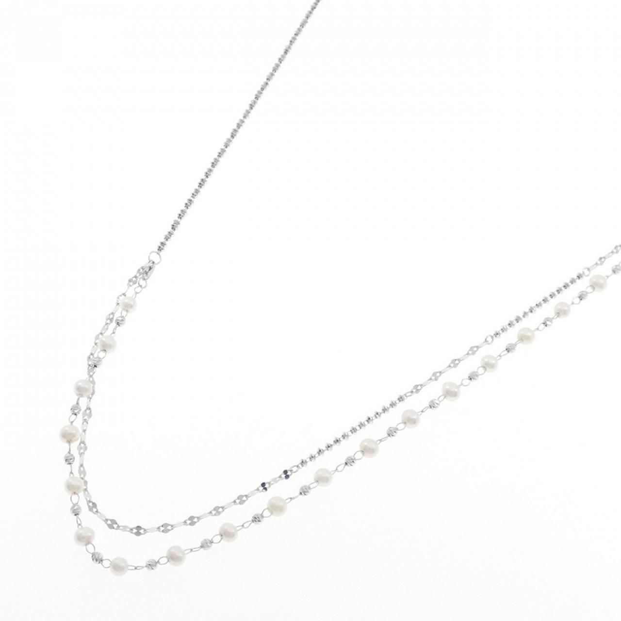 K 18 WG 淡水パール ネックレス