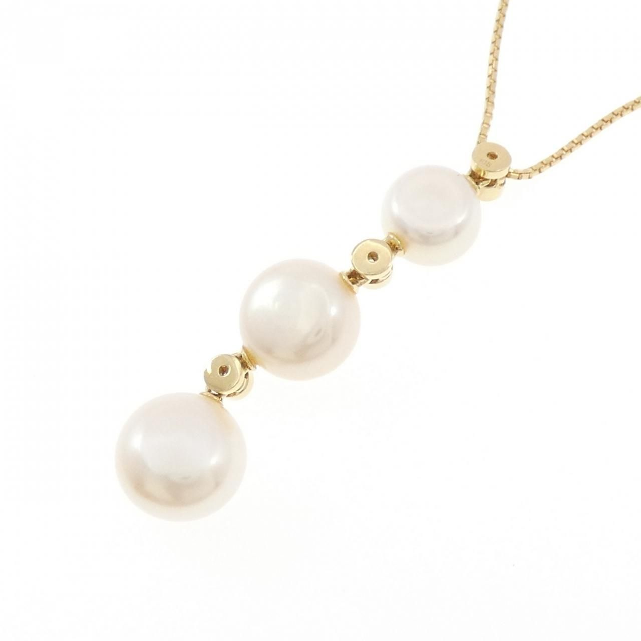  K 18 YG 淡水パール ネックレス ネックレス アクセサリー