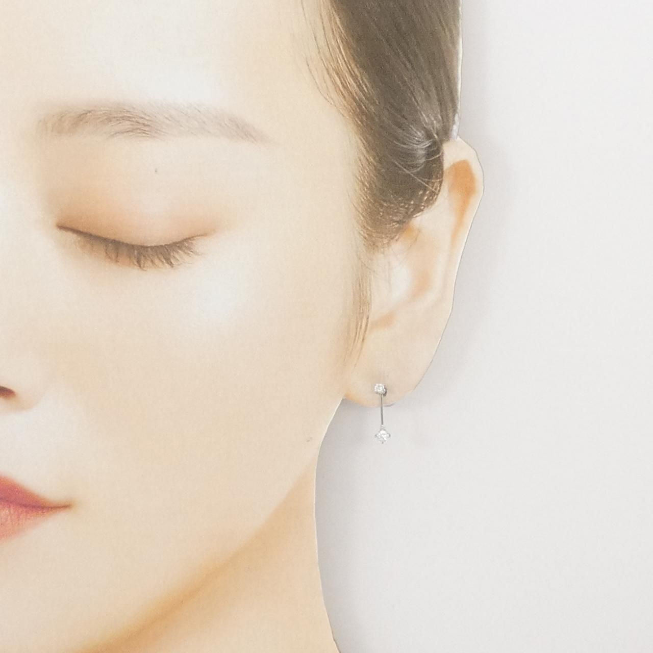  PT 900 2 WAY ダイヤモンド ピアス 0.30 CT イヤリング アクセサリー