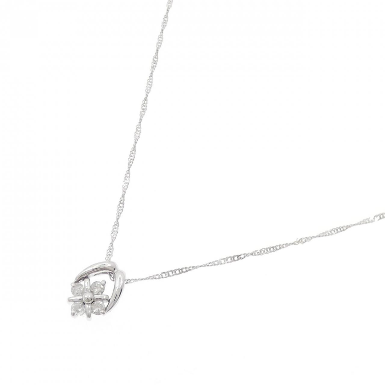 K 18 WG ダイヤモンド ネックレス 0.10 CT