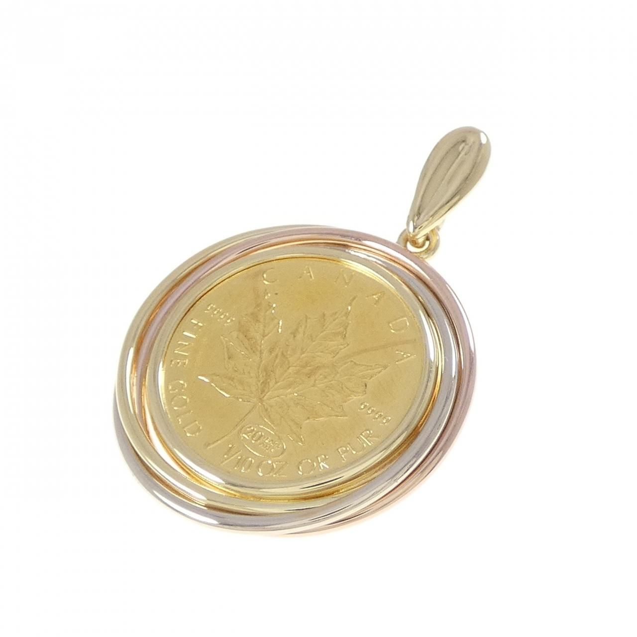 18Kスリー 枠 コイン ペンダント