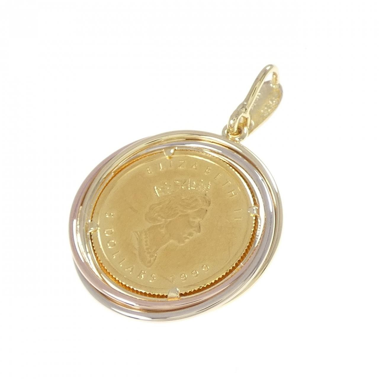 18 Kスリー 枠 コイン ペンダント