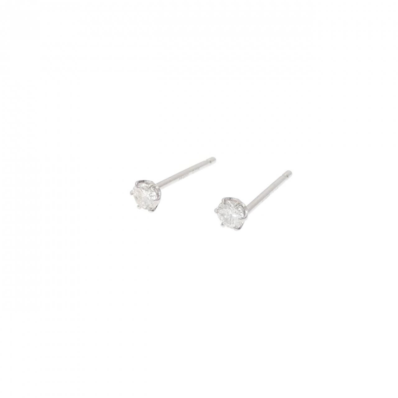 PT 900 ソリティアダイヤモンド ピアス 0.10 CT