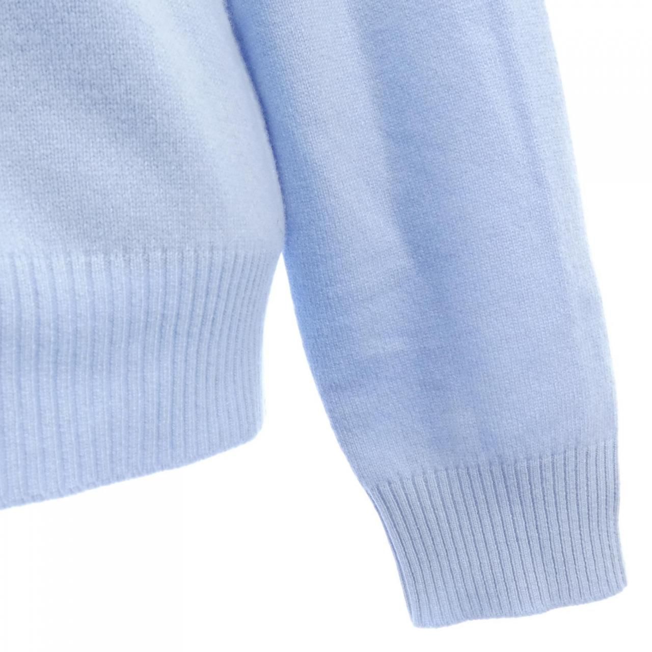 MIU MIU ロゴ ウール ニットカーディガン 水色 MIU MIU ロゴ ウール ニットカーディガン 水色 MIU MIU ロゴ ウール