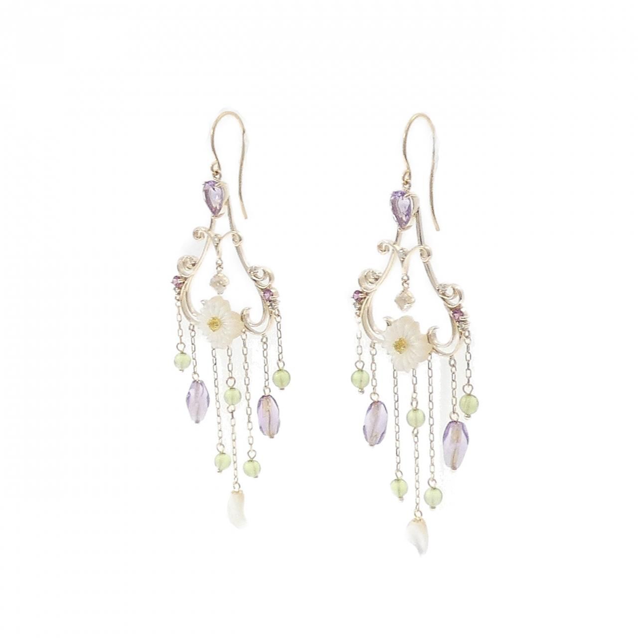 テイクアップ フラワー ストーン ピアス