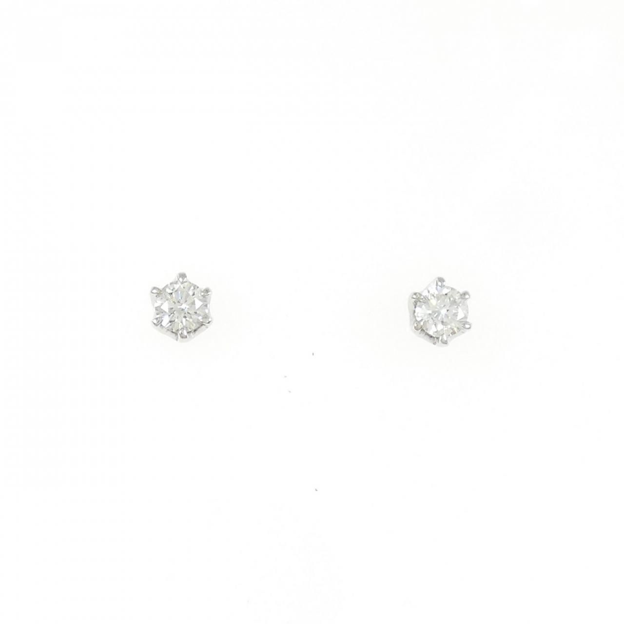 PT900 ソリティア ダイヤモンド ピアス 0.2CT