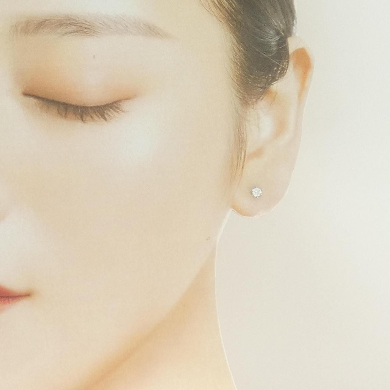  PT 900 ソリティア ダイヤモンド ピアス 0.2 CT イヤリング アクセサリー