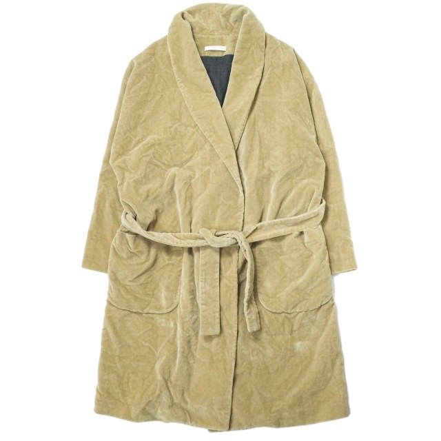 LUCIO VANOTTI ルーチョバノッティ イタリア製 ベルベットガウンコート 1701C16ACMUM66 5 ベージュ ベロア アウター g8264