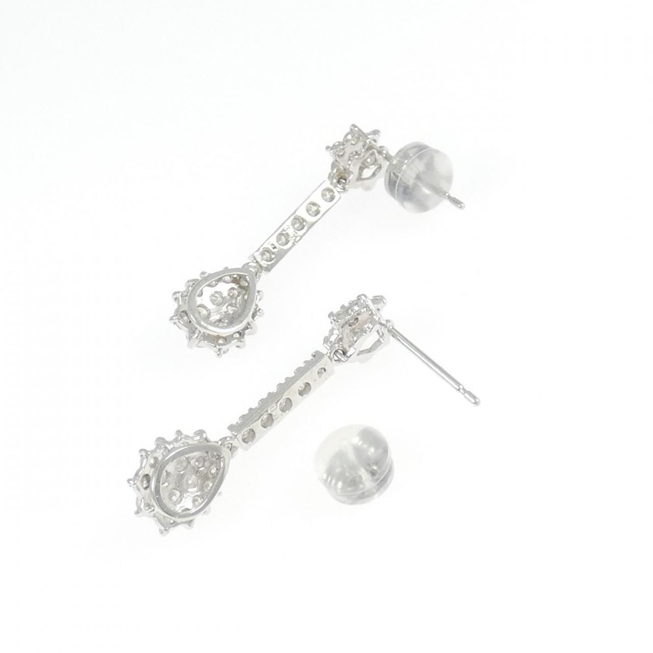  PT 900 ダイヤモンド ピアス 1.00 CT イヤリング アクセサリー