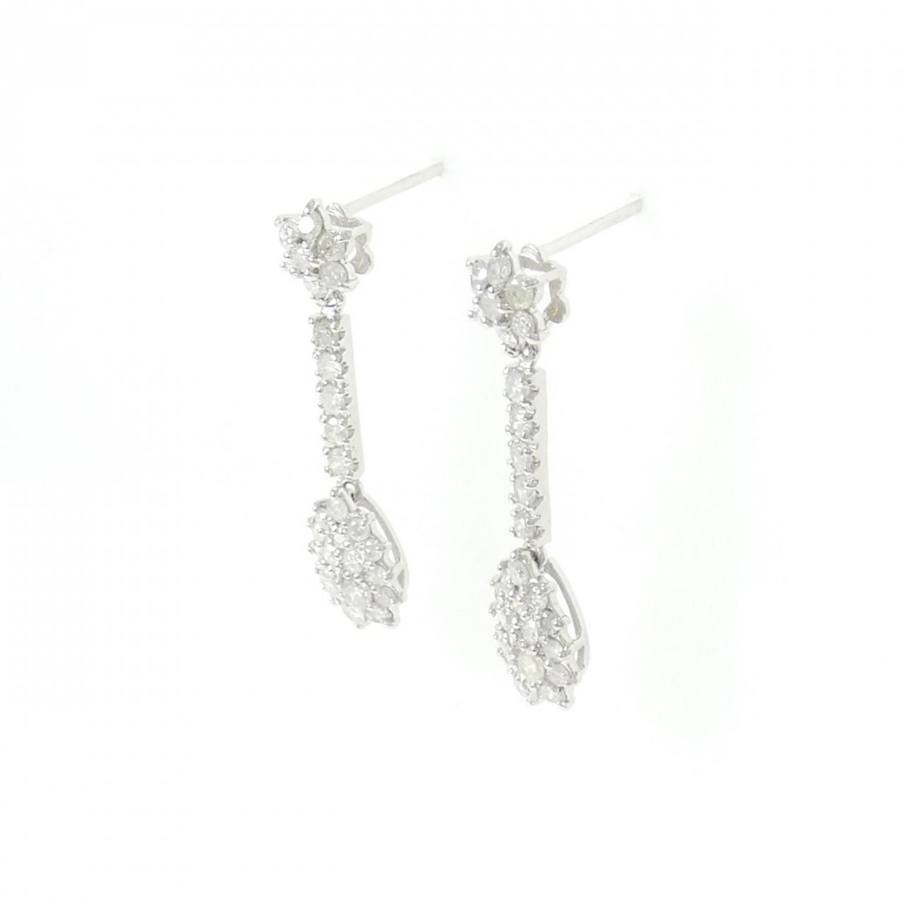 PT 900 ダイヤモンド ピアス 1.00 CT