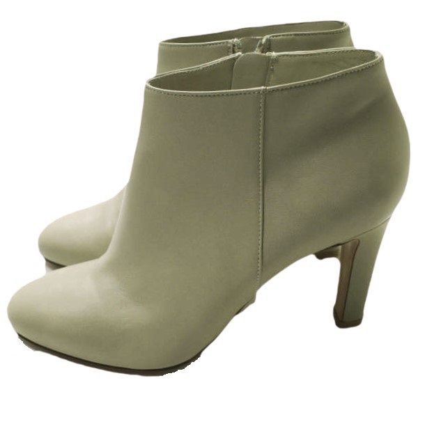 Gianvito Rossi ジャンヴィトロッシ イタリア製 ナッパレザーサイドジップブーティ GO 0953.85 RIC.NAPSHEL 36 23 cm グレージュ アンクルブーツ シューズ g 18070