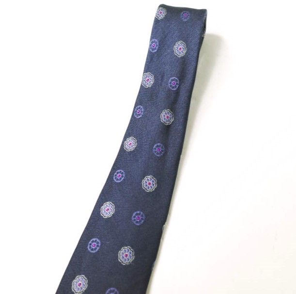 KITON キートン イタリア製 ポルカドットシルクネクタイ NAVY PURPLE