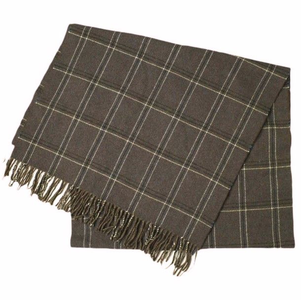 JOHNSTONS OF ELGIN x UNITED ARROWS ジョンストンズ オブ エルガン ユナイテッドアローズ 別注 スコットランド製 カシミヤチェックマフラー BROWN フリンジ ストール カシミア g20560