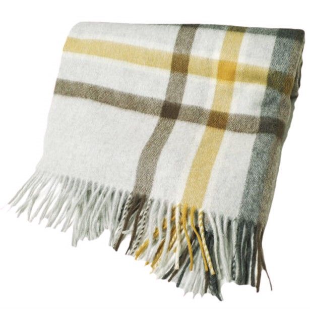 Joshua Ellis x SOVEREIGN ジョシュアエリス ソブリン 別注 イギリス製 大判 カシミヤチェックマフラー 1336-343-3787 Light Gray フリンジ ストール g20559