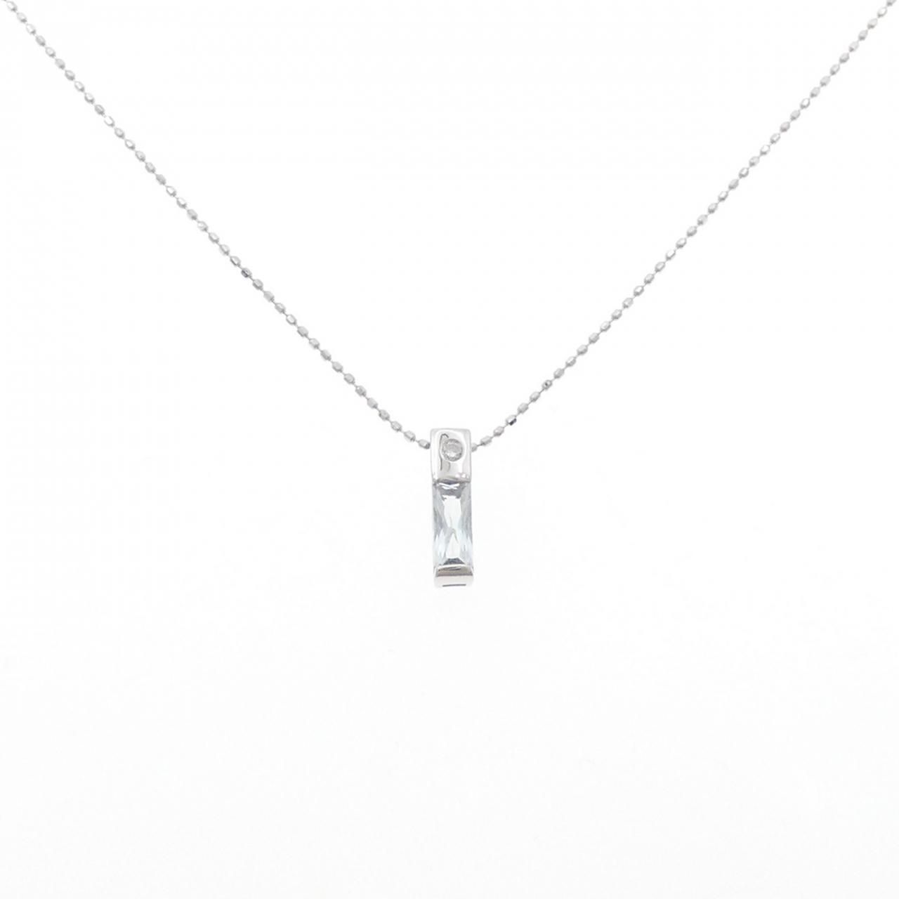 K18WG アクアマリン ネックレス 0.36CT