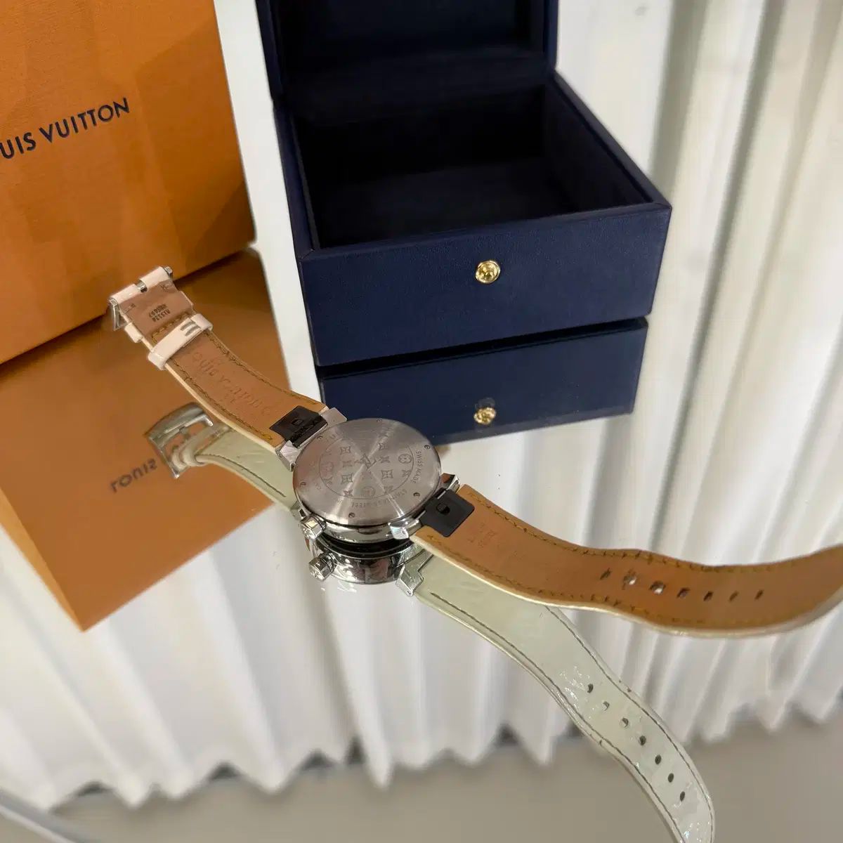  39.5 mm ルイヴィトン タンブール モノグラム クォーツ 時計 QA 072 Z 腕時計(クォーツ) 腕時計(アナログ)