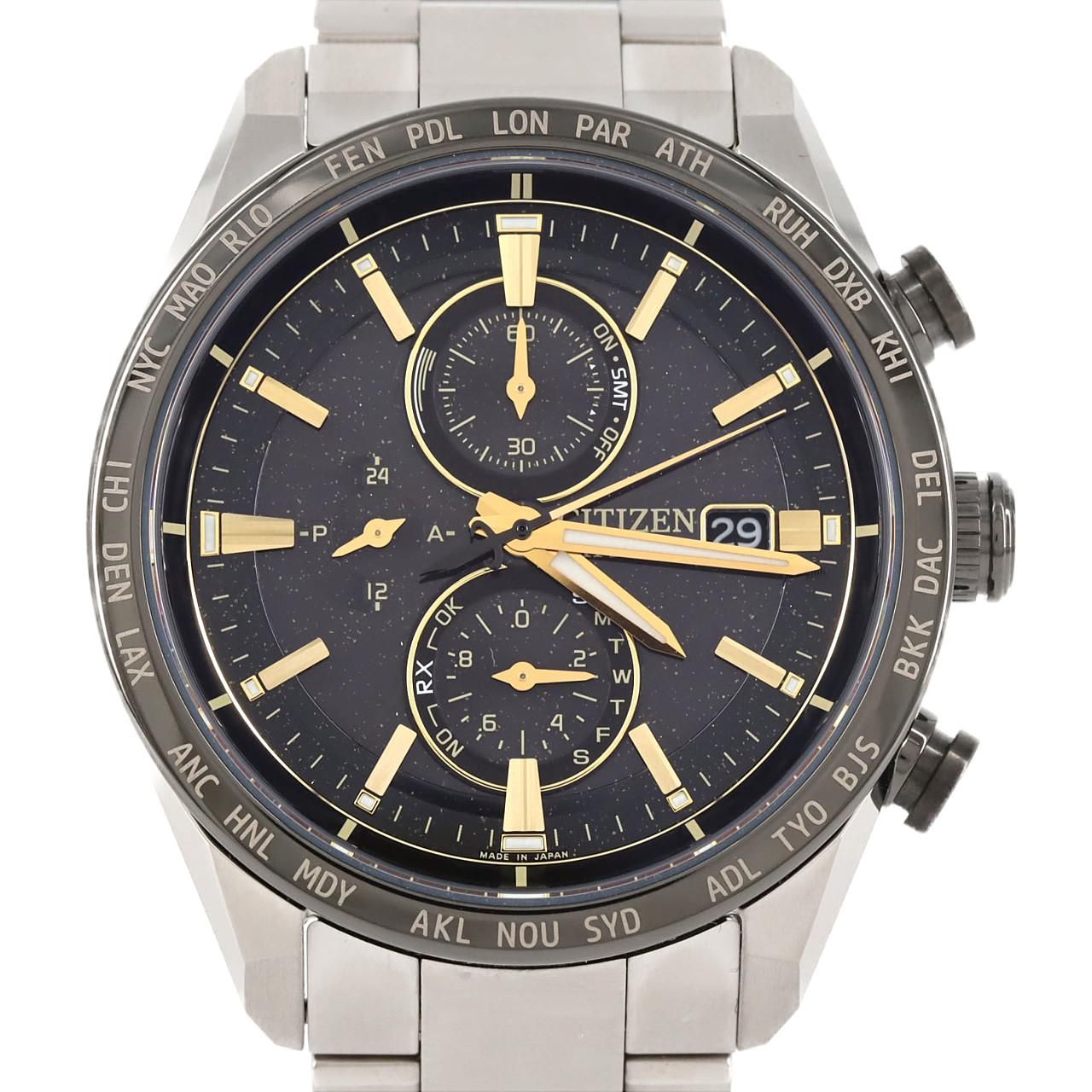 シチズン アテッサ 電波時計 TI LIMITED H800-A1CN209 AT8184-57E TI ソーラークォーツ