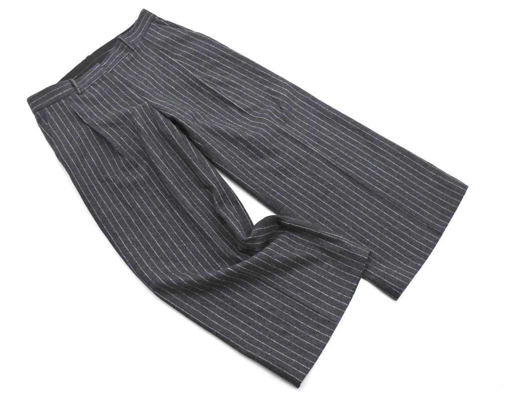 theory セオリー ウール混 ストライプ タック ガウチョ パンツ size4/グレー ◇■ レディース