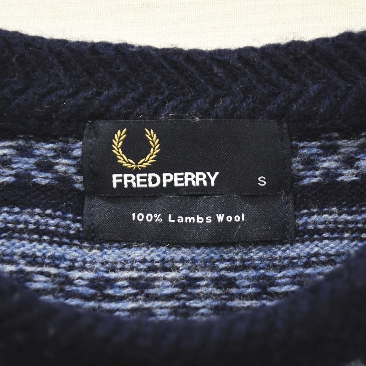 美品】 フレッドペリー FRED PERRY ラム ウール セーター S 